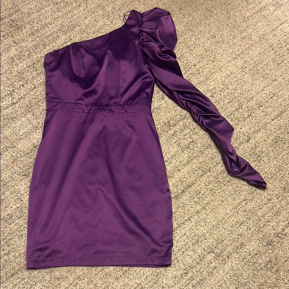 Karlie purple one shoulder dress medium NWT
